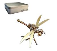 Mechanical Little Dragonfly Insect 3D Metal Puzzle, 152PCS DIY Assembly Model Kit Steampunk Jigsaw Puzzle to Build Collectible Gift for Adults & Teens