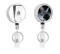 Mechanical Metal Butterfly Retractable Work Badge Holder Keychain Badge Reel 24.4" Cord & 360° Swivel Alligator Clip Heavy Duty Id Name Tag Holder for Nurses Doctors Teachers Office Workers