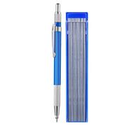 Mechanical Metal Pencil - Durable Carpenter with 12 Silver Refills 2mm Built-in Needle Sharpener | Precision Marking Tool for Welding Work Consistent Results Plumbers, Metallurgy