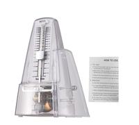 Mechanical Metronome Adjustable Beat Speed 40-208 BPM, Portable Transparent Metal for Piano Guitar Drum - Precise Tempo Control, Loud Resonant Sound, Lightweight for Musicians (White)