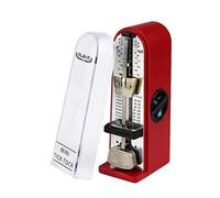 Mechanical Metronome for Piano Guitar Bass Drum Ukulele Violin, Antique Piano Metronome Universal Vintage Style Guitar Accessory(Red-Small)