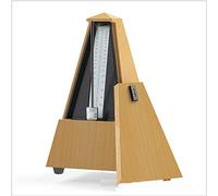Mechanical Metronome, Metal Winding Clockwork Mechanism Mechanical Metronome Classic Wood Effect Pyramid Piano Practice(Color:Wood Color)
