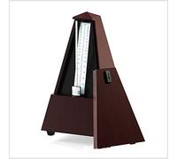 Mechanical Metronome, Metal Winding Clockwork Mechanism Mechanical Metronome Classic Wood Effect Pyramid Piano Practice(Color:Red)