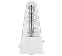 Mechanical Metronome, Music Metronome for Musicians, Classic Pyramid Design with Pendulum Tempo Control, Plated Swing Rudder for Piano Violin Drum Bass (White)