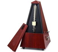 Mechanical Metronome, Tower Type Guitar Metronome Bell Ring Piano Violin Rhythm Mechanical Pendulum for Piano Guitar Drum Audible Click Bell Ring(Color:Mahogany)
