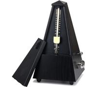 Mechanical Metronome, Tower Type Guitar Metronome Bell Ring Piano Violin Rhythm Mechanical Pendulum for Piano Guitar Drum Audible Click Bell Ring(Color:Dark Wood)