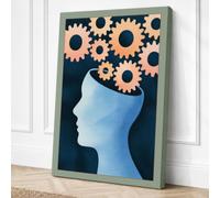 Mechanical Mind Canvas Wall Art Print 24x16 Inch