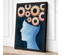 Mechanical Mind Modern Canvas Wall Art Print 18x12 Inch (46 x 30 cm)