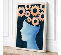 Mechanical Mind Modern Canvas Wall Art Print 18x12 Inch (46 x 30 cm)