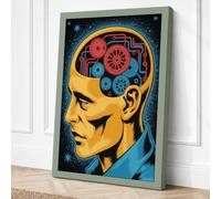 Mechanical Mind Modern Canvas Wall Art Print 24x16 Inch (61 x 41 cm)