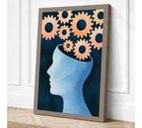 Mechanical Mind Modern Canvas Wall Art Print 30x20 Inch (76 x 51 cm)