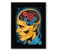 Mechanical Mind Modern Framed Wall Art Print A4 (29.7×21cm) Black, Wall Decor for Living Room, Bedroom, Office & Home, Ready to Hang, Art Gift