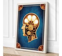 Mechanical Mind Steampunk Canvas Wall Art Print 18x12 Inch