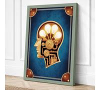 Mechanical Mind Steampunk Canvas Wall Art Print 36x24 Inch