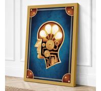 Mechanical Mind Steampunk Canvas Wall Art Print 36x24 Inch (91 x 61 cm)
