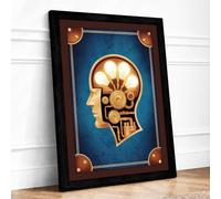 Mechanical Mind Steampunk Framed Wall Art Print A1 (84.1×59.4cm) Black,