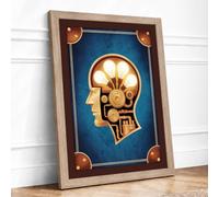 Mechanical Mind Steampunk Framed Wall Art Print A3 (42×29.7cm) Oak, Wall