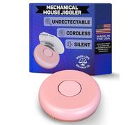 Mechanical Mouse Jiggler Undetectable Device - No USB No Software Required, Keeps Mouse Moving and Computer Awake - Cordless and Wireless Mouse Mover Works for 12-18 Months on AA Battery (Pink)