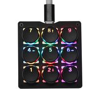Mechanical Numpad One Handed Gaming 24 Macro Programmable Setting Keypad Round keycap 9 Keys Fully Programmable Keys RGB Backlit Gaming Keyboard Electric Game Numpad for Windows/Mac Blue Switch