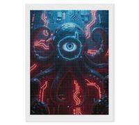 Mechanical Octopus Eyes Diamond Art Kits for Adults 12"x16" DIY Diamond Painting Kit for Beginners Gem Art Painting with Round Full Drill Diamonds DIY Paint Paintings for Home Wall Decor Gift