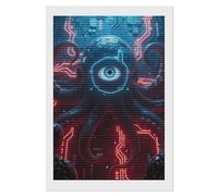 Mechanical Octopus Eyes Diamond Art Kits for Adults 8"x12" DIY Diamond Painting Kit for Beginners Gem Art Painting with Round Full Drill Diamonds DIY Paint Paintings for Home Wall Decor Gift