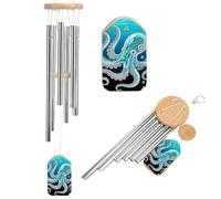 Mechanical Octopus Wind Chimes for Outside Memorial Tuned Outdoor Windchimes Large Garden Decor Wind Chime with Melodious Sound for Mom Dad Grandma Home Garden Patio Decor