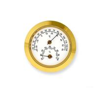 Mechanical Outdoor Hygrometer and Thermometer Battery, Suitable for Monitoring Humidity and Temperature in Wardrobes and Cabinets (Gold)