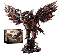 Mechanical Owl Building Blocks Set, Steampunk Owl Animal Building Model | Cute Owl Animal Bricks Toy with Display Stand, Glow in Dark Animals Bricks Model Kit, Cyber Decor for Home Office, 1533 PCS