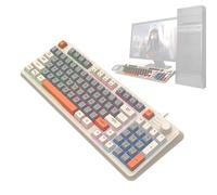 Mechanical PC Keyboards - 94 Keys Backlit Mechanical Keyboard | Tricolor K82 Bright Wired PC Keyboard for Students, Computer Workers, Mecca Keyboard