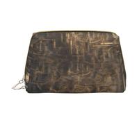 (Mechanical Pipeline Wall) Print Pu Leather Makeup Bag with Zipper Pocket Compact Organizer for Travel/Purse