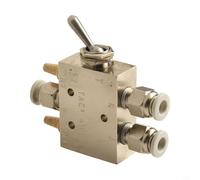 Mechanical Pneumatic Valve 2 Position 5 Way TAC2-41V with 6mm Connector, Rc1/8 Threaded Air and Exhaust, Nickel Plated Brass Body for Autom