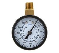Mechanical Pressure Gauge 1/4 Inch NPT Thread 0-200psi 0-14kg/cm² 50mm Diameter Circular Dial Top Mount Pressure Gauge for Water Air Oil