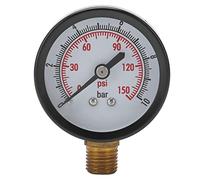 Mechanical Pressure Gauge G1/4 Inch Thread 0-150psi / 0-10Bar 50mm Diameter Circular Dial Lower Mount Pressure Gauge for Water Air Oil