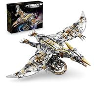 Mechanical Pterosaur Building Blocks Set, 1266 PCS Steampunk Pterosaur Building Kit with Lights, Creative Animal Dinosaur Bricks Model Toy, Home Decor Gift for Adults and Teens