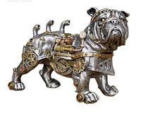 Mechanical Punk Dog Statue - Industrial Design Steampunk Bulldog Sculpture Resin Crafts Statue Desktop Ornaments Collectibles for Home Bookshelf Decoration 7.1 Inch