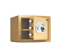 Mechanical Safe,25/30cm Mini With Key Mechanical Lock Manual Bedside Table Into The Wardrobe Invisible Fire Prevention Office Safe Box Safe Cabinet (Gold 25cm),Gold-25cm