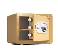 Mechanical Safe,25/30cm Mini With Key Mechanical Lock Manual Bedside Table Into The Wardrobe Invisible Fire Prevention Office Safe Box Safe Cabinet (Gold 30cm),Gold-30cm