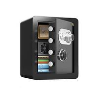Mechanical Safe,25/30cm Mini With Key Mechanical Lock Manual Bedside Table Into The Wardrobe Invisible Fire Prevention Office Safe Box Safe Cabinet (Black 45cm),Black-45cm