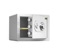 Mechanical Safe,25/30cm Mini With Key Mechanical Lock Manual Bedside Table Into The Wardrobe Invisible Fire Prevention Office Safe Box Safe Cabinet (White 25cm),White-25cm