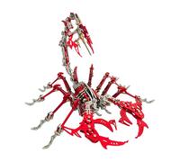 Mechanical Scorpion Metal Model Kit, 430PCS 3D Metal Puzzle DIY Assembly Movable Joint Creature Building Set Desktop Decor Collectible for Hobbyists -Red