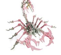 Mechanical Scorpion Metal Model Kit, 430PCS 3D Metal Puzzle DIY Assembly Movable Joint Creature Building Set Desktop Decor Collectible for Hobbyists -Pink