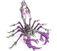 Mechanical Scorpion Metal Model Kit, 430PCS 3D Metal Puzzle DIY Assembly Movable Joint Creature Building Set Desktop Decor Collectible for Hobbyists -Purple