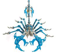 Mechanical Scorpion Metal Model Kit, 430PCS 3D Metal Puzzle DIY Assembly Movable Joint Creature Building Set Desktop Decor Collectible for Hobbyists -Blue