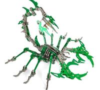 Mechanical Scorpion Metal Model Kit, 430PCS 3D Metal Puzzle DIY Assembly Movable Joint Creature Building Set Desktop Decor Collectible for Hobbyists -Green