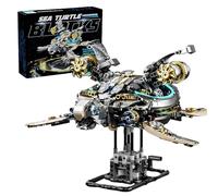 Mechanical Sea Turtle Building Set, 1277 PCS Machinery Deep Sea Animals Collection Building Blocks, Ocean Turtle Display Model for Home Decor, Creative Gift Building Toy for Adults Birthday, Christmas