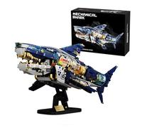 Mechanical Shark Building Sets for Adult, Technik Ocean Animal Building Block with Display Stand, Sea Fish Collection Blocks Model STEM Toy, Home Office Decor, Gift for Adults and Kids (1277 PCS)