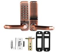 Mechanical Smart Digital Push Button Door Lock Keyless Code Password Entry with Design for Outdoor Cabinet Doors Zinc Alloy Red Bronze 5.6x1.7x1.0 Inch Front Panel