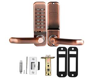Mechanical Smart Digital Push Button Door Lock Keyless Code Password Entry with Design for Outdoor Cabinet Doors Zinc Alloy Red Bronze 5.6x1.7x1.0 Inch Front Panel