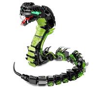 Mechanical Snake Building Blocks Set, 689 Technological Cobra Animals Model Set, Creative Year of the Snake Glowing Cobra Model Toy, Creative Gifts for Adults and Kids (7052)