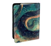 Mechanical Snakes Celebrate The Spring Festival Printed Passport Holder,Travel Pu Leather Passport Cover Case Organiser for Men Women,6.5 Inch